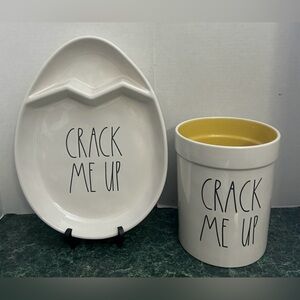 Rae Dunn “Crack Me” Up Spring/Easter Crock & Serving Plate